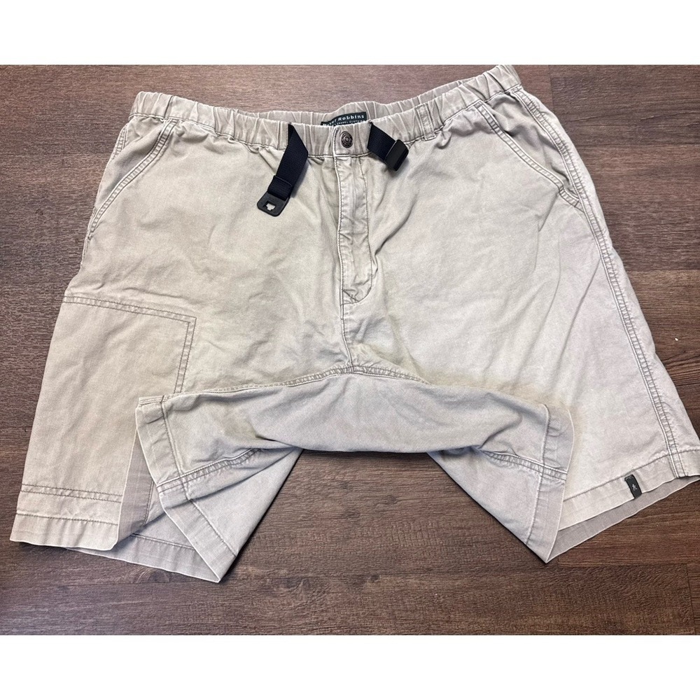 Royal Robbins Mens XL Light Grey 8" Belted 100% Cotton Hiking Travel Shorts - Picture 9 of 10